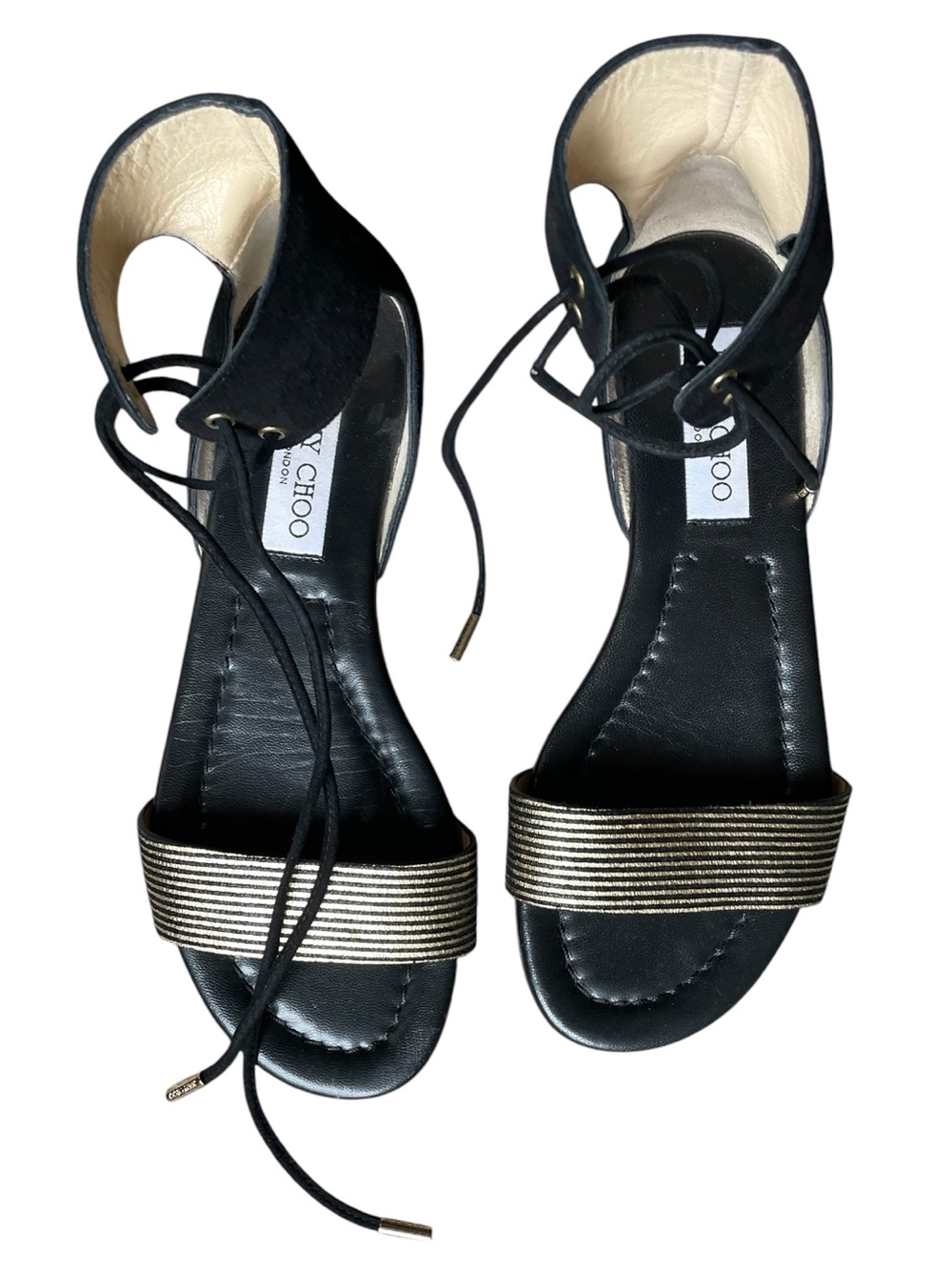 Jimmy Choo Suede Printed Gladiator Sandals 6